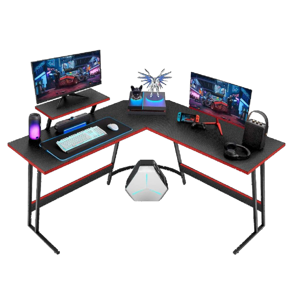 MESA GAMING XTRIKE ME DK-04 130CM ESTACION AURICULARES | PORTAVASOS | NEGRA CONTROL TIPO L