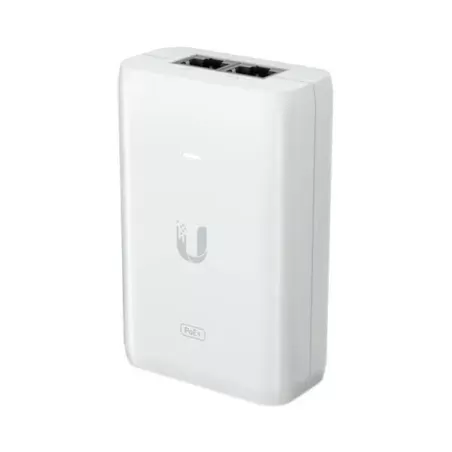 UBIQUITI U-POE+ ADAPTADOR POE UBIQUITI 48VDC 0.65A 1 PUERTO GIGABIT HASTA 30W INDICADOR LED PROTECTOR DE PICOS