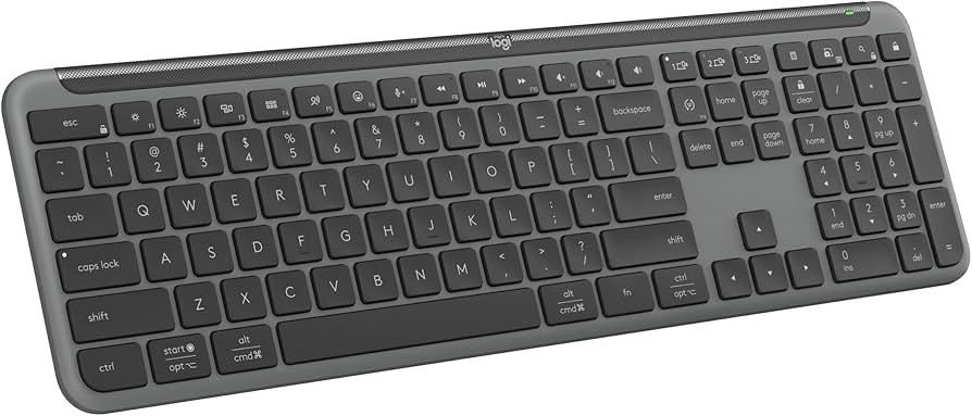 TECLADO LOGITECH SLIM K950 / ERGONOMICO / BLUETOOTH / INALAMBRICO / USB / EPSÑAOL / GRIS OSCURO