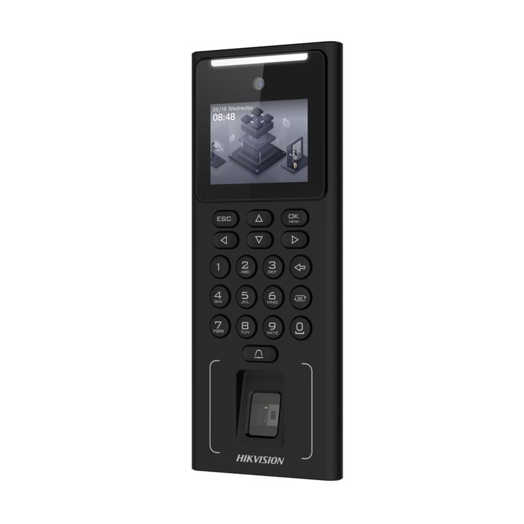 TERMINAL DE ACCESO Y ASISTENCIA  BIOMETRICO FACIAL DS-K1T321MFWX-B /WIFI / RJ45 / 500 ROSTROS / 3000 HUELLAS / AUDIO / 3000 TARJETAS / BATERIA INCLUIDA