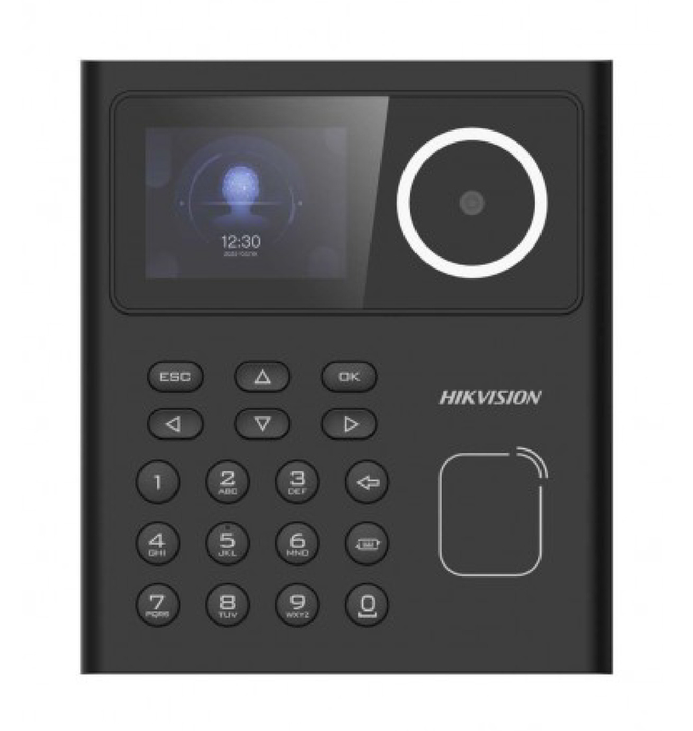 TERMINAL DE ACCESO Y ASISTENCIA FACIAL / BIOMETRICO HIKVISION DS-K1T320EFWX-B  /WIFI / RJ45 / 500 ROSTROS / 1000 TARJETAS EM /AUDIO / BATERIA DE RESPALDO