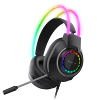 AUDIFONOS CON MICROFONO GAMING  XTRIKE ME GH-513 RGB/2x3.5mm+1xUSB/1x3.5mm jack via splitter/PC/PS4/PS5/Xbox One/NEGRO  