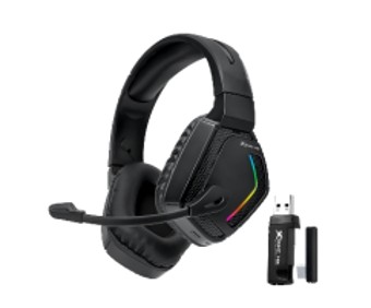 AUDIFONOS CON MICROFONO INALAMBRICO Tri-mode  XTRIKE ME GH-512W RGB/2.4G/BLUETOOTH/2x3.5mm+1xUSB/1x 3.5mm jNEGRO