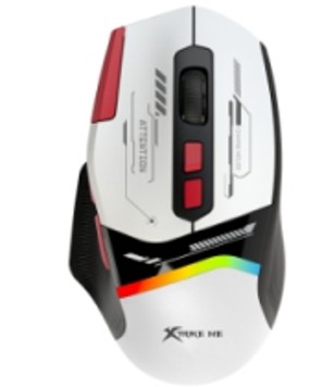 MOUSE GAMING XTRIKE ME GW-323 OPTICA/8D/12800 DPI/RGB-13/BLANCO 