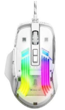 MOUSE GAMING XTRIKE ME GW-319 OPTICAL/RGB-13/7D/1200.1600.2400.3200.4800.7200DPI/82G/USB/trasparente+BLANCO