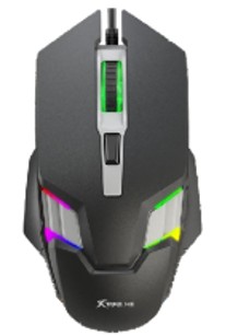 MOUSE GAMING XTRIKE ME GM-110 OPTICAL/RGB-7/1200.1800.2400.3600DPI/4D/USB/NEGRO