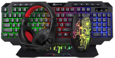 COMBO GAMING 4 EN 1 XTRIKE ME CMX-415SP TECLADO NOUSE AUDIFONO MOUSEPAD ESPAÑOL 