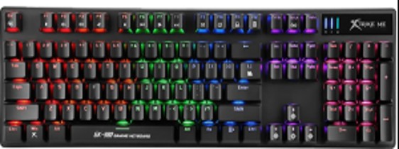 TECLADO MECANICO GAMING RGB XTRIKE ME GK-980 EN 25 KEYS ANTI-GHOSTING/104 KEYS/RGB-8/EN/USB/SWI-AZUL/NEGRO 
