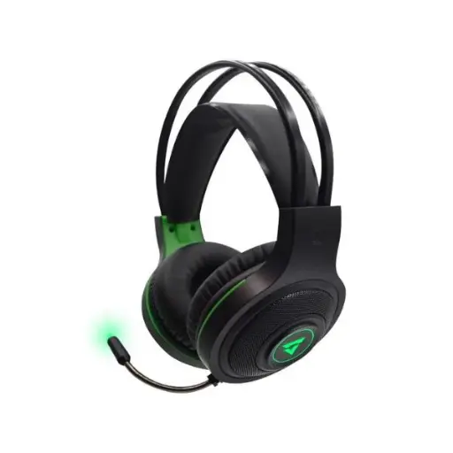 [201306] AUDIFONOS UNNO TEKNO GAMING BRAVE MICROFONO 3.5 USB LUCES VERDE HS7235GN