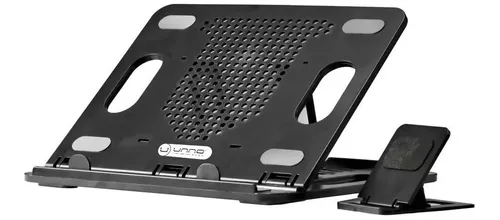 [202061] BASE ERGONOMICO PARA LAPTOP HASTA 17" CON SOPORTE PARA CELULAR UNNO TEKNO NC6115BK                                                   
