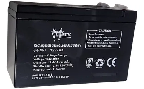 [204119] BATERIA | SPIDERTEC | SELLADA | 12V | 7AH | 6-FM-7 | PARA UPS | CERCO | ALARMAS | ETC