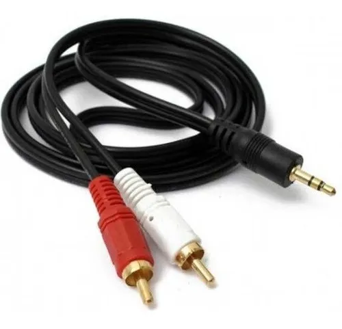 [200330] CABLE RCA A PLUG PUNTA DORADA 1.5 MTS BOLSA