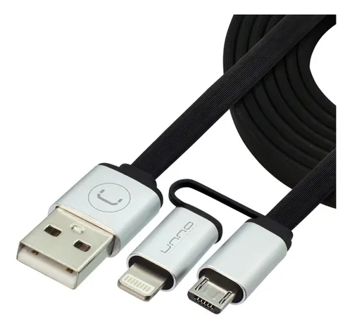 [202358] CABLE UNNO TEKNO LIGHTING MACHO - MICRO USB - USB MACHO 3 EN 1 BLANCO CB4057SV