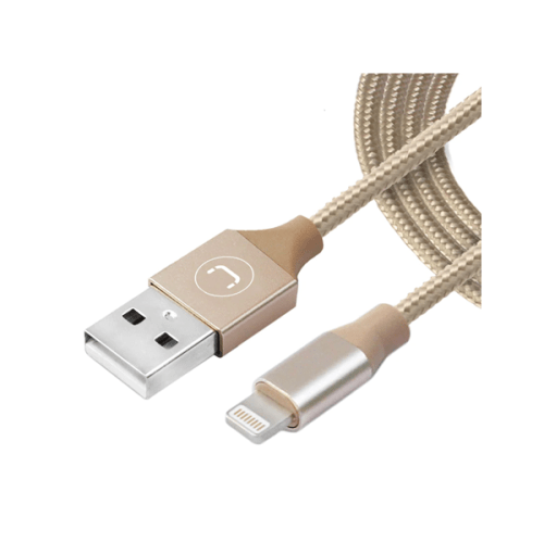 [202361] CABLE UNNO TEKNO LIGHTNING - USB 1.5MT TRENZADO DORADO CB4061GD