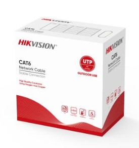 [204439] CABLE UTP CAT 6 100% COBRE HIKVISION DS-1LN6OUSPE EXTERIORES COLOR NEGRO 0.55MM 305 METROS