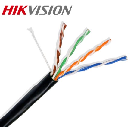 [204440] CABLE UTP CAT 6 100% COBRE HIKVISION DS-1LN6OUSPE EXTERIORES COLOR NEGRO 0.55MM X METROS