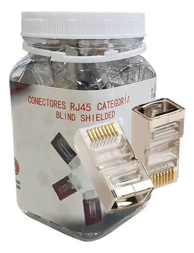 [204228] CAJA DE CONECTORES RJ45 CAT6 BLINDADO PASS THROUGH 100 UNIDADES QNET CAS015-6PT