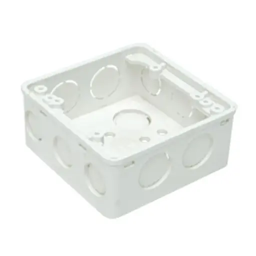 [204406] CAJETIN BLANCO PLASTICO CUADRADO PARA CAMARAS DE SEGURIDAD HSY-BCP FORMATO PEQUEÑO