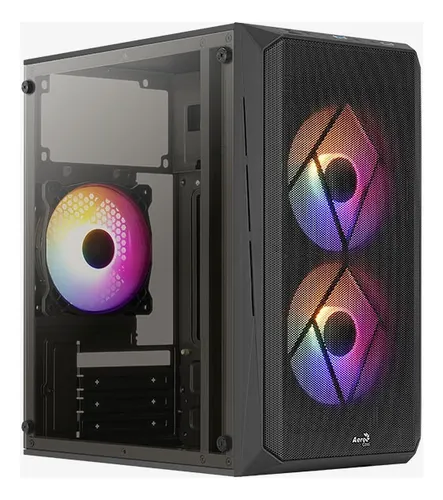 [203855] CASE AEROCOOL CS-107 MID TOWER NEGRO | USB-2.0 - USB3.0 | 1HD AUDIO PANEL ACRILICO