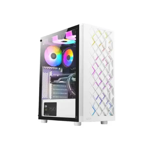 [203659] CASE AZZA GAMING SPECTRA ATX MID TOWER BLANCO | 3XUSB | 1HD AUDIO FAN ARGB | VIDRIO TEMPLADO