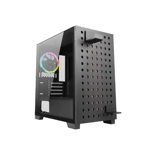 [203814] CASE AZZA GAMING CASE MATX 140 ELISE NEGRO 2XUSB ARGB FAN| SIN FUENTE