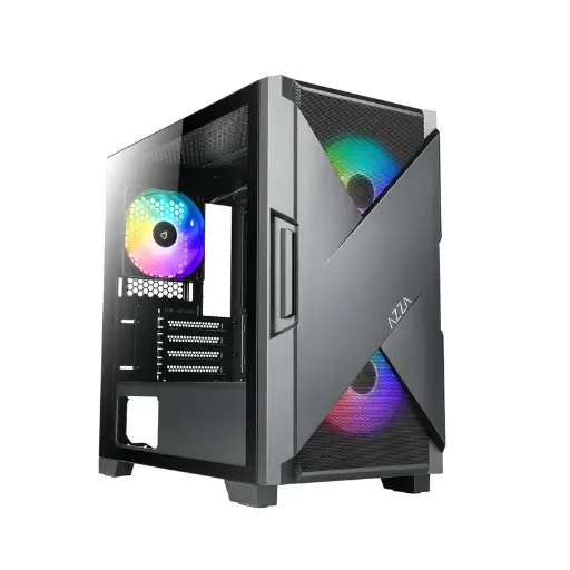 [203815] CASE AZZA GAMING CASE MATX 150 XANDER NEGRO 2XUSB ARGB FAN| SIN FUENTE