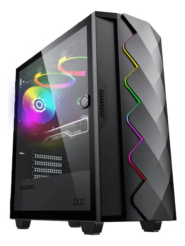[203960] CASE GAMEMAX DIAMOND COC BK MID TOWER NEGRO | USB+ USB 3.0 | 1HD AUDIO FAN COC 14CM ARGB LATERAL | VIDRIO TEMPLADO