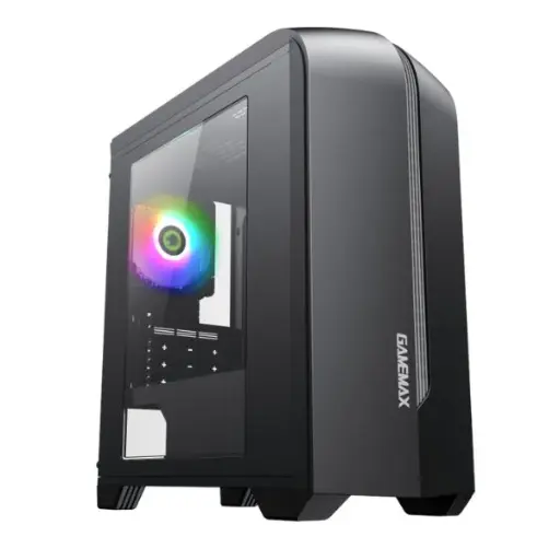 [203852] CASE GAMEMAX H601 HERO MATX NEGRO-GRIS 2XUSB | 1 HD AUDIO | LATERAL ACRILICO