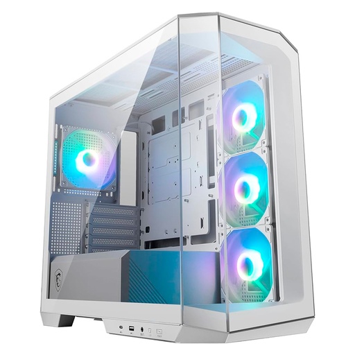 [203516] CASE GAMING MSI MAG PANO M100R PZ TOWER GAMING BLANCO USB 3.2 + TIPO C+ 1 AUDIO + 4 FAN 120MM RGB VIDRIO