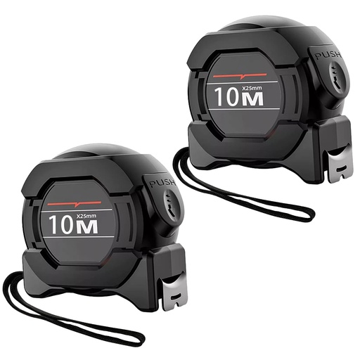 [204346] CINTA METRICA METRO FLOURECENTE 10 MTS 25MM CARCASA NEGRA