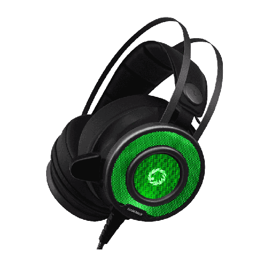 [201815] AUDIFONOS CON MICROFONO GAMEMAX GAMING HG200 | 3.5MM | 50MM | LED 7 COLORES | USB-C | NEGRO