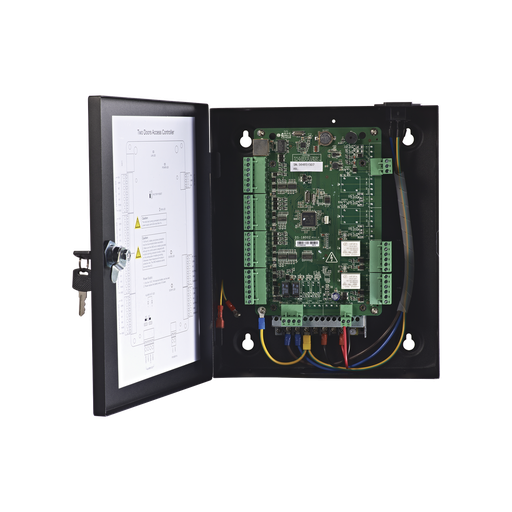 [202468] CONTROLADOR DE ACCESO | DS-K2802 | INTEGRABLE CON VIDEOVIGILANCIA | 10.000 TARJETAS | GABINETE | FUENTE ALIMENTADOR 12VCD | 8A
