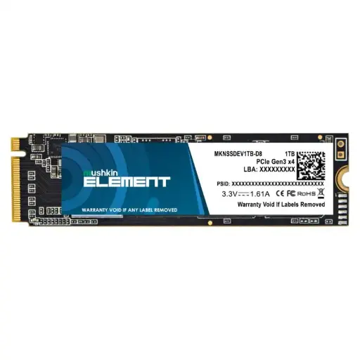[204426] DISCO DURO SOLIDO MUSHKIN M.2 1TB | M.2 2280 | PCIE 3.0 3X4 | ELEMENT MKNSSDEV1TB-D8