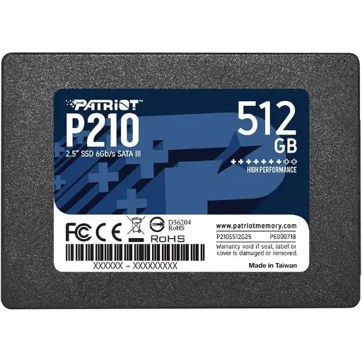 [202238] DISCO DURO SOLIDO | PATRIOT | 512GB | SSD | 2.5" | 3D NAND | SATA 3 | P210S512G25