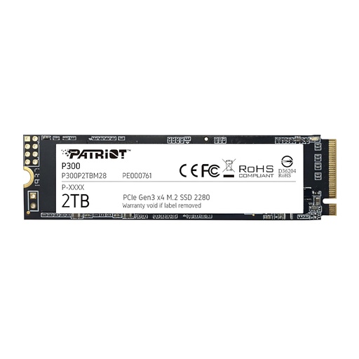 [204423] DISCO DURO SOLIDO PATRIOT M.2 2TB | 2280 | PCIE GEN 3X4 | INTERNO | P300P2TBM28