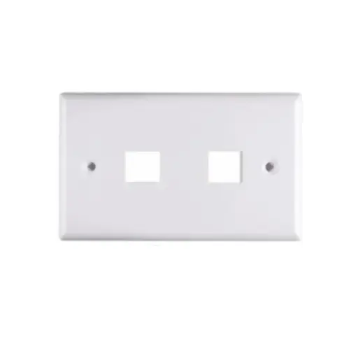 [202978] FACE PLATE | DOBLE | 2 TOMAS | BLANCO | WIREPLUSS | WP-FP02-WHITE