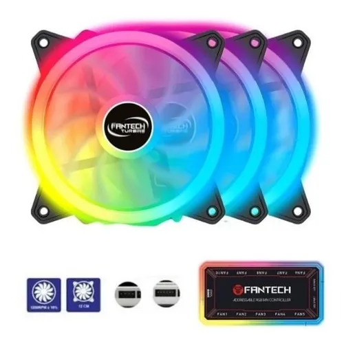 [202073] FANCOOLER | FANTECH | TURBINE | FB-301 | RGB | 3X12CM