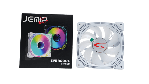 [203747] FANCOOLER VENTILADOR JEMIP EVERCOOL RGB BLANCO 12CM JP12-88ARGB-W