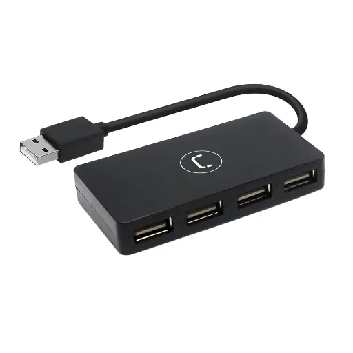 [202343] HUB MINI | UNNO TEKNO | 4 PUERTOS | USB 2.0 | HB1008BK