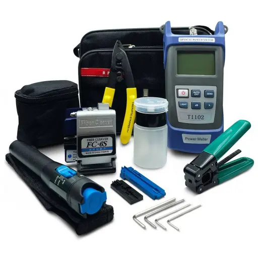 [203423] KIT DE HERRAMIENTAS PARA INSTALACION FIBRA OPTICA FTTH MEDIDOR AZUL