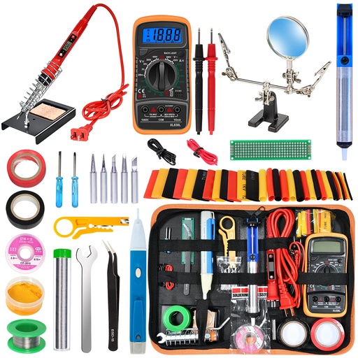 [203448] KIT DE HERRAMIENTAS SOLDADURA ELECTRONICA DIGITAL PANTALLA LCD TEMPERATURA AJUSTABLE 80W