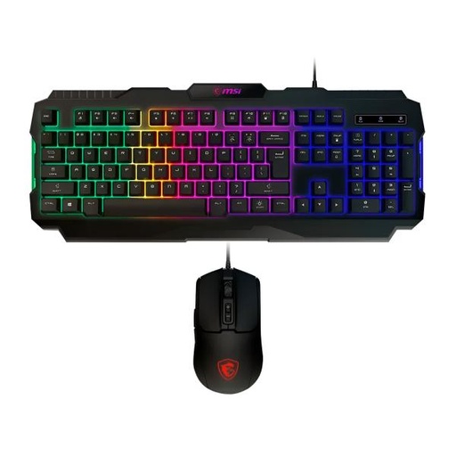 [200340] KIT TECLADO Y MOUSE | MSI | GAMING FORGE | GK100 | 6400DPI | 7 BOTONES | INGLES | USB | RGB | NEGRO