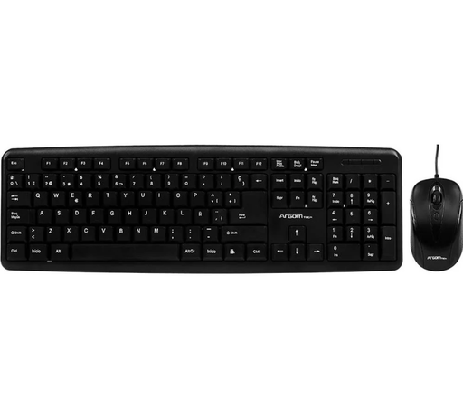 [201819] KIT TECLADO Y MOUSE ARGOM | 800DPI | 3 BOTONES | MULTIMEDIA | ESPAÑOL | USB | NEGRO | ARG-KB-7418