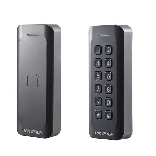 [202784] LECTOR DE TARJETAS DE PROXIMIDAD DS-K1802MK | TIPO MIFARE Y EM | TECLADO NUMERICO | WIEGAND | IP65