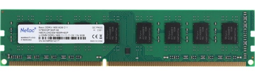 [202279] MEMORIA RAM | NETAC | OEM | 8GB | 1600MHZ | DDR3 | KVR16LN11/8