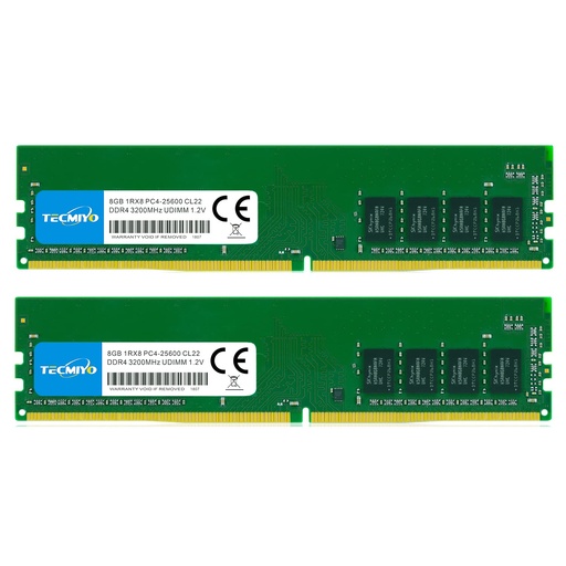 [203030] MEMORIA RAM TECMIYO DDR4-3200MHZ 8GB PC4-25600U CL22 UDIMM 1.2V