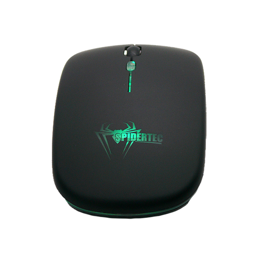 [202194] MOUSE INALAMBRICO SPIDERTEC OPTICO 3 BOTONES 1600DPI RECARGABLE MICRO-USB NEGRO RGB