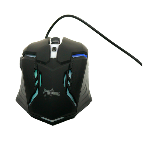 [202291] MOUSE SPIDERTEC OPTICO 3 BOTONES 1600DPI USB NEGRO RGB