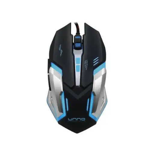 [201301] MOUSE UNNO TEKNO MS6610BK BRAVE GAMING USB PLATA NEGRO