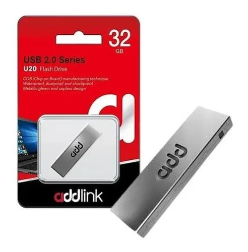 [201476] PENDRIVE ADDLINK U20 32GB USB 2.0 TITANIUM